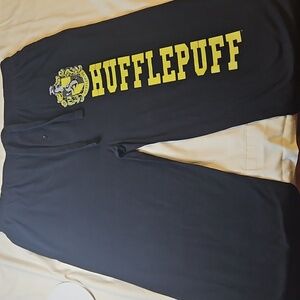 Harry Potter Pajama Pants Hufflepuff Mens LARGE Black & Yellow